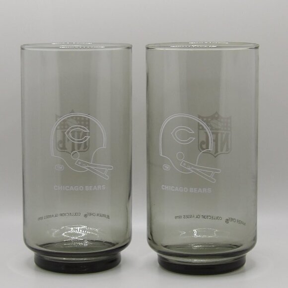 1979 Chicago Bears pair of Glass Tumbler, Burger Chef - Picture 4 of 5